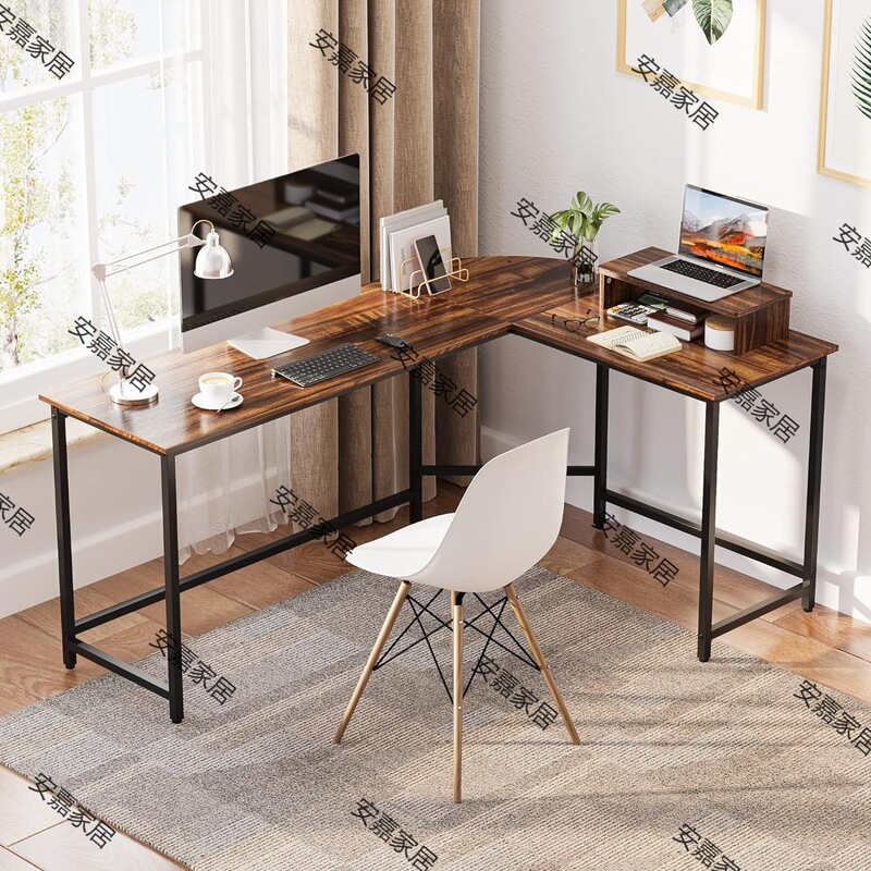 L-shaped computer desk with monitor stand Home Office flip corner table modern game desk PC notes