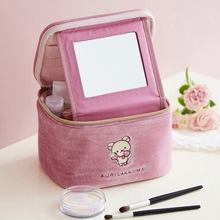 日本杂志赠品卡通可爱呆萌刺绣小熊头立体化妆包便携收纳包