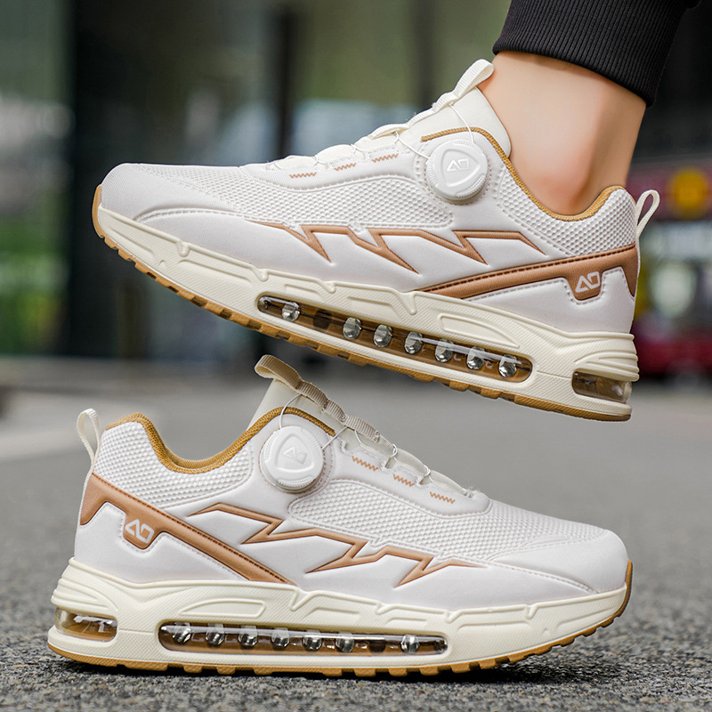 Autumn New Men's Outdoor Sports Casual Shoes Air Cushion Men's Shoes Large Size 46 Running Shoes Trendy Shoes Rotating Button Men
