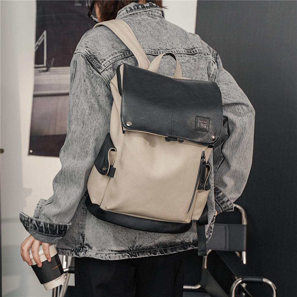 Mens Fashion Backpack Trendy Leisure Travel School Bag For Students_voghion.com