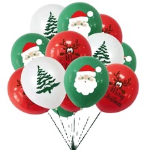 新款聖誕節聖誕樹乳膠氣球聖誕老人麋鹿布置用品酒吧餐廳創意裝飾