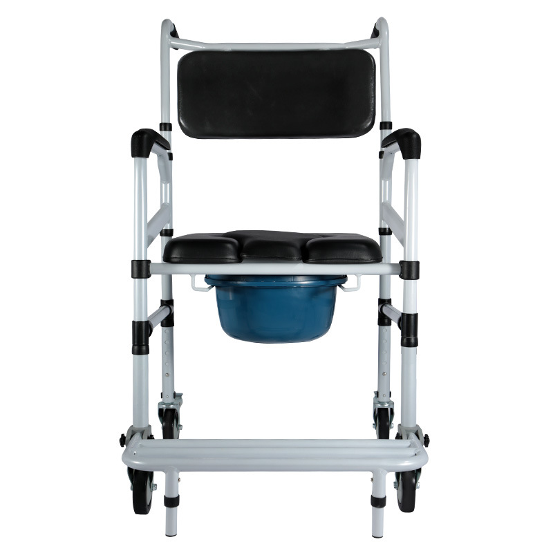 Silla de inodoro con discapacidad ancianos mujeres embarazadas aleación de aluminio plegable ligero portátil inodoro Silla de baño con freno