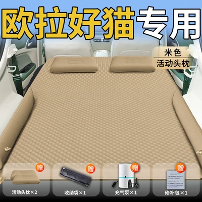 Car Mattress Car Rear Sleeping | Vehicle-mounted inflatable bed - standard-great-wall-euler-good-cat-special-beige-movable-headrest-polka-dot-wings-style