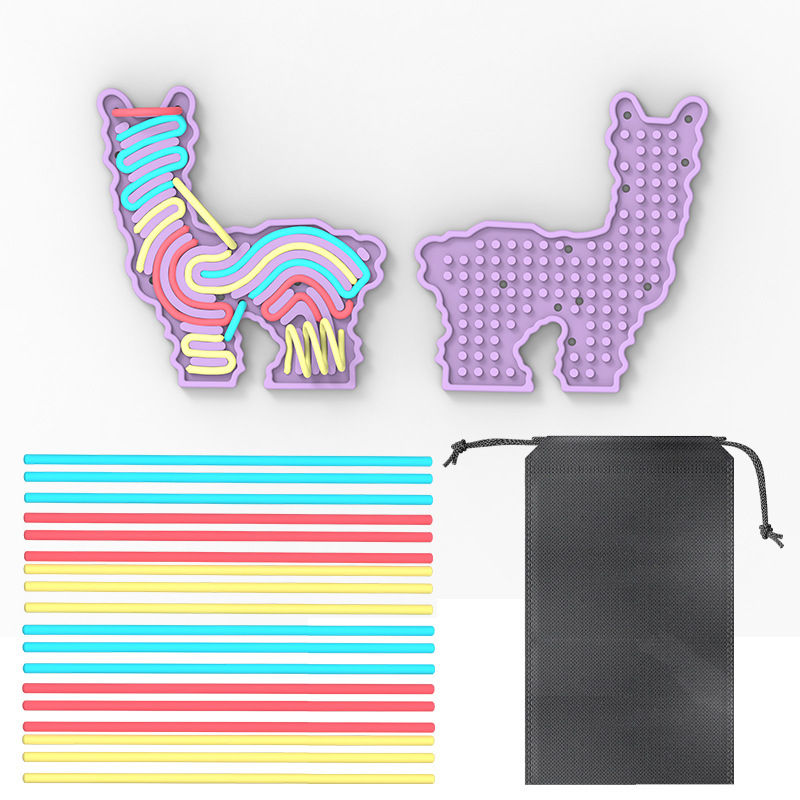 Amazon Hot Sale Silicone Puzzle Niños Desprimir Alpaca Sensory Board Silicone Grado Alimentos Sin BPA