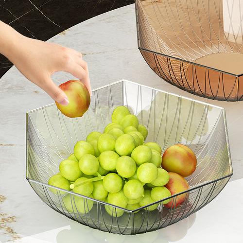 New Light Luxury Fruit Plate Home Living Room Coffee Table Decor Candy Plate Snack Plate Fruit Plate High-End Sense