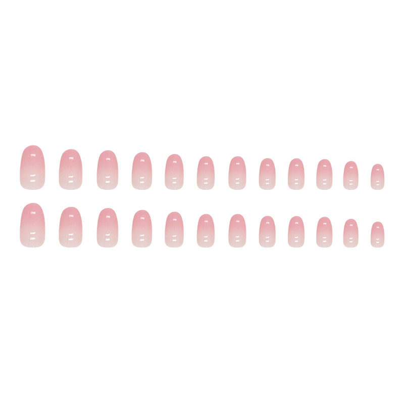 Faux ongles ovales rose progressif pour fille, pur désir, doux, produits finis pour ongles, lot mixte_voghion.com