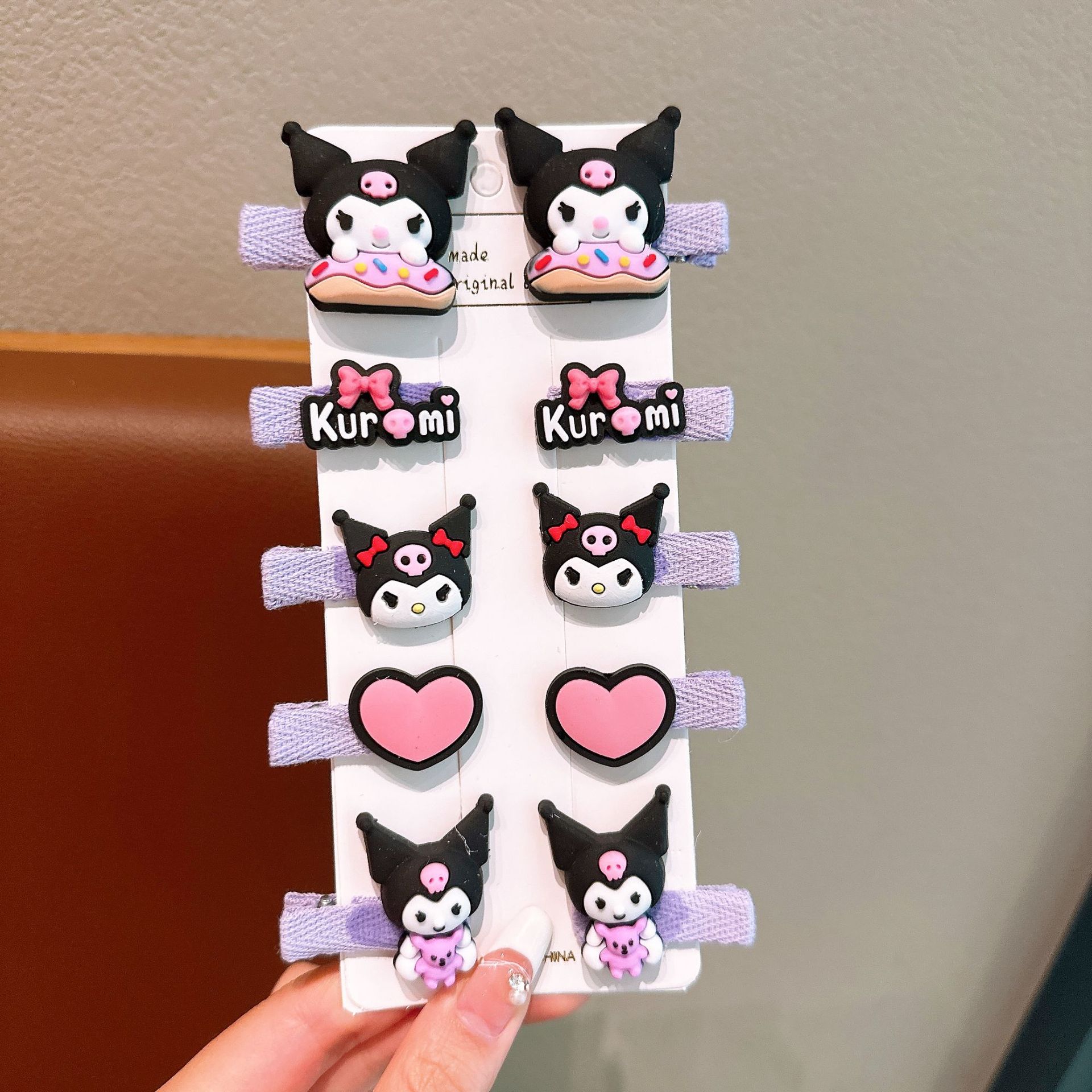 Tombro de bebé femenino Dibujos animados tela todo incluido horquilla para niños 2024 nuevo conjunto de horquillas de gaviota Sanli accesorios para el cabello