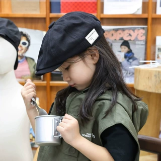 儿童日系前进帽女童夏季复古报童帽防晒遮阳小孩帽子男童潮贝雷帽
