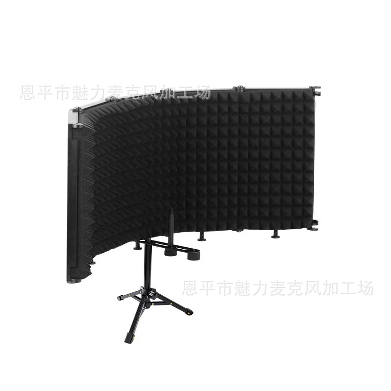 Micrófono de tres puertas de plástico de cinco puertas cubierta a prueba de viento micrófono de estudio a prueba de viento Grabación de pantalla canción reducción de ruido cubierta de aislamiento acústico