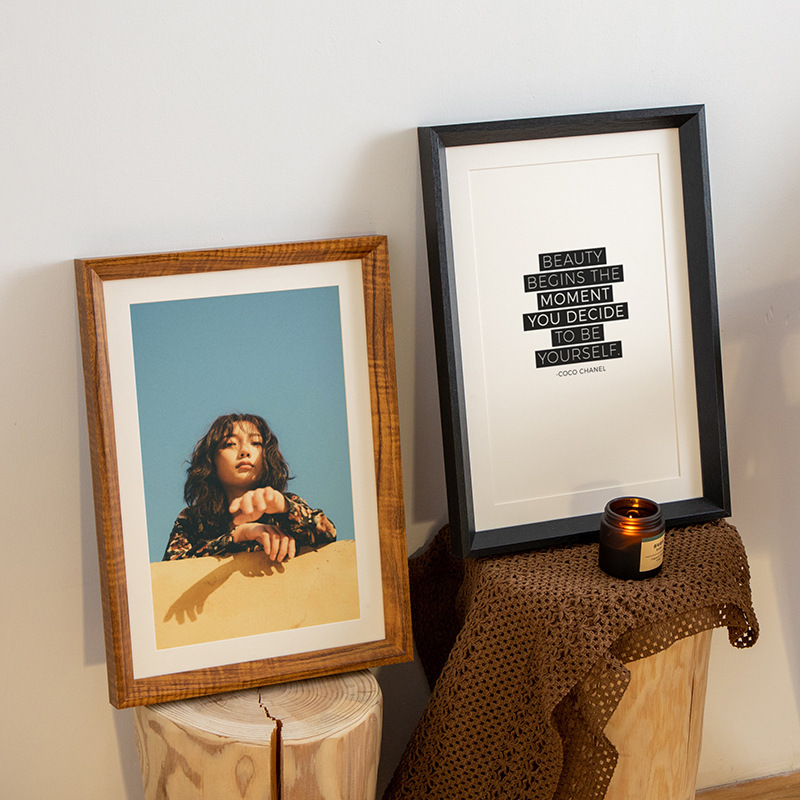 Solid Wood large picture frame wall wholesale mounting A4 poster oil painting stick photo frame 4K can be used as any size advertising frame