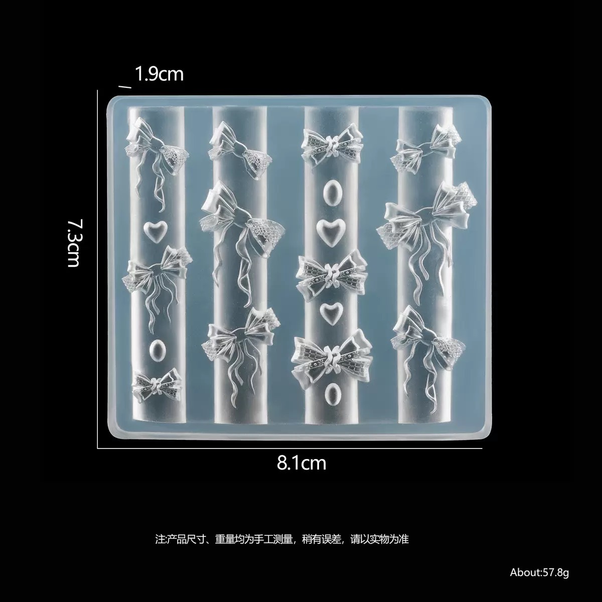 Nail Art 3D Molde de silicona suave Herramientas de tallado Bowknot Nail Art Relieve Joyería de epoxi Nail Art Molde de silicona