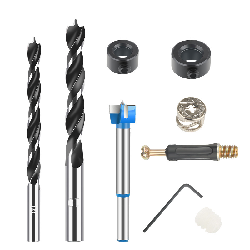 Gabinete de la puerta tres en uno para trabajar la madera conector abrelatas del agujero rueda excéntrica hilo biela broca traje de perforación broca