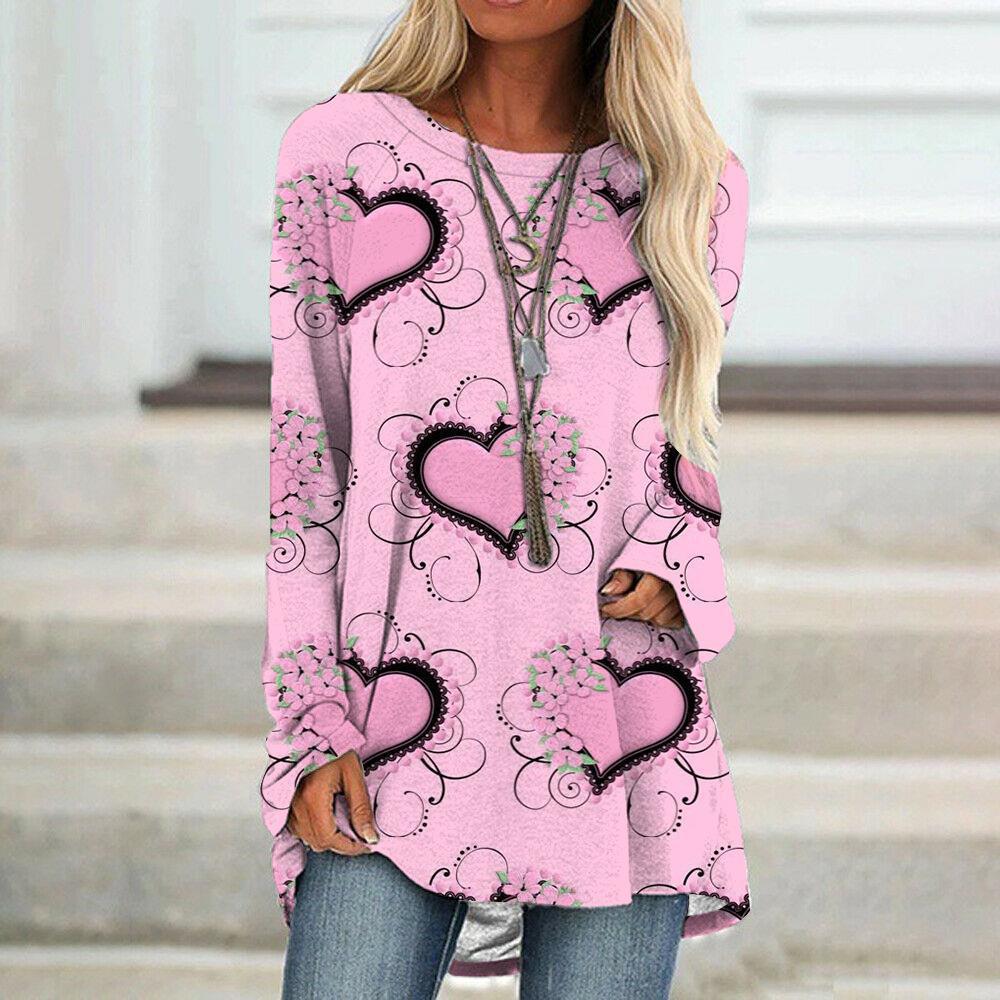 Women's T-shirt Long Sleeve T-shirts Classic Style Streetwear Heart Shape display picture 1