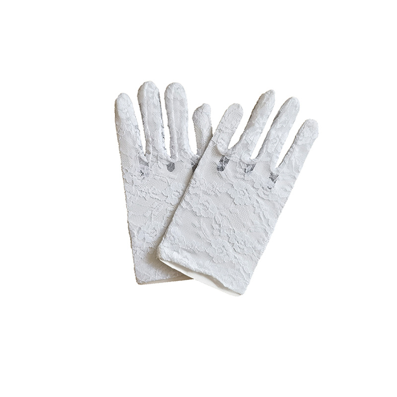 Encaje comunión guantes boda desfile princesa flor chica guantes vestido ópera adecuado para la boda del Partido de los niños