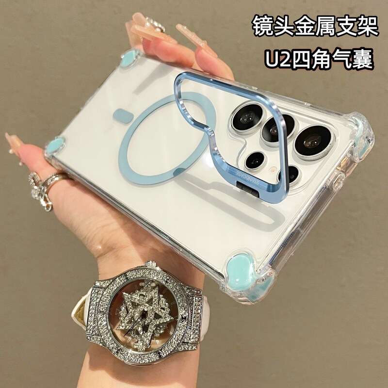 Acrylic Magnetic Lens Holder Phone Case Suitable for Samsung S26Ultra Four-Corner Airbag Anti-Drop S24/S25U Acrylic Magnetic Lens Holder Phone Case Suitable for Samsung S26Ultra Four-Corner Airbag Anti-Drop S24/S25U