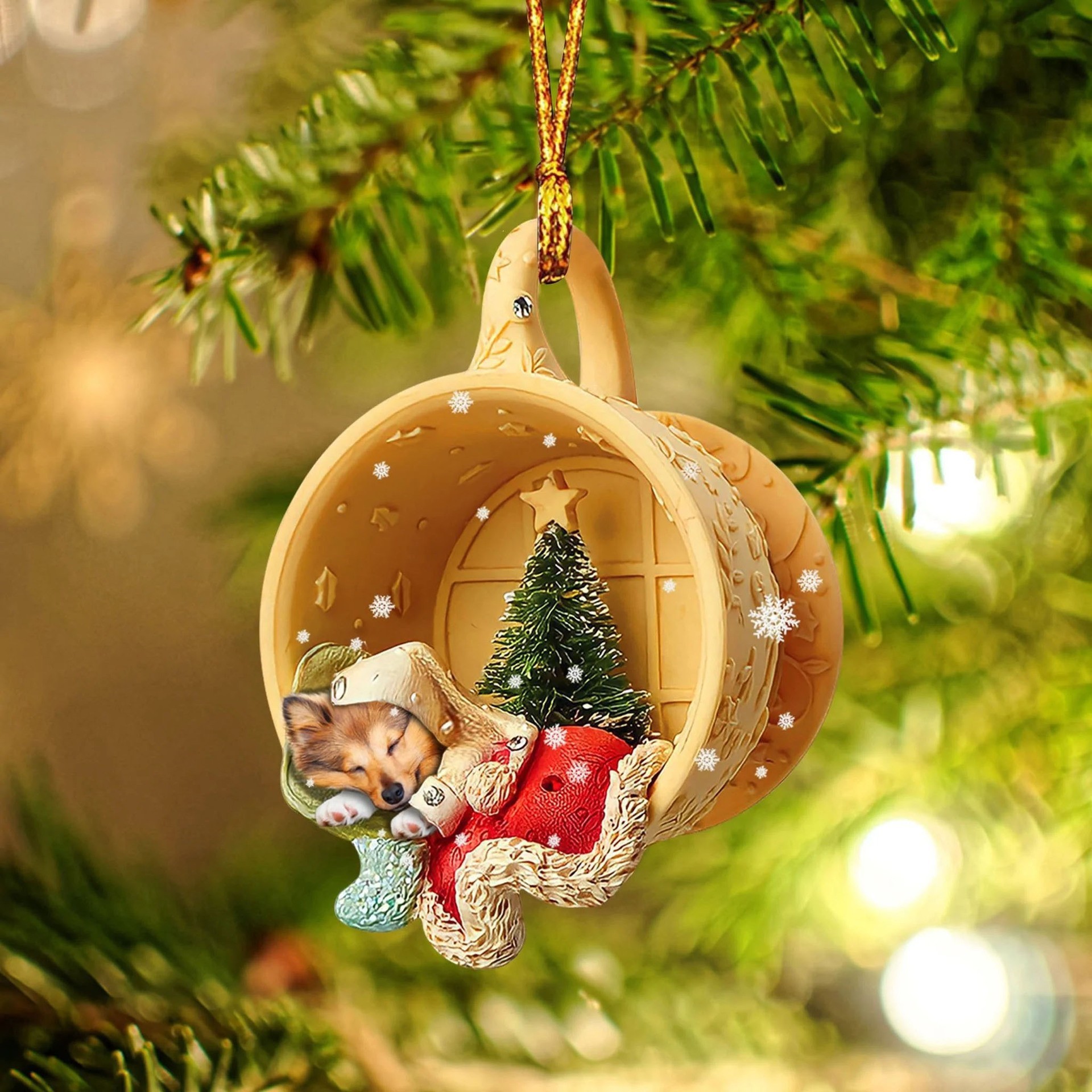 Transfronterizo nuevo acrílico taza plana perro mascota decoraciones de Navidad coche mochila adornos image 20