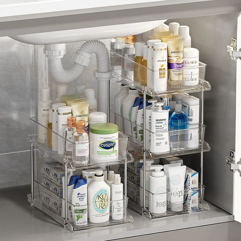 Lower sink floor-standing storage rack bathroom cabinet drawer basket bathroom handheld table sorting layer storage rack