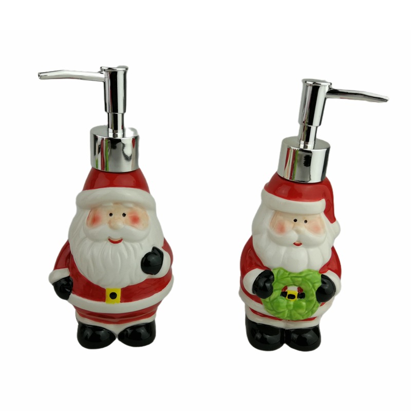 Selección estricta botella de loción de cerámica Santa Claus forma alivio mano desinfectante botella Pingüino sub-botella baño traje de lavado
