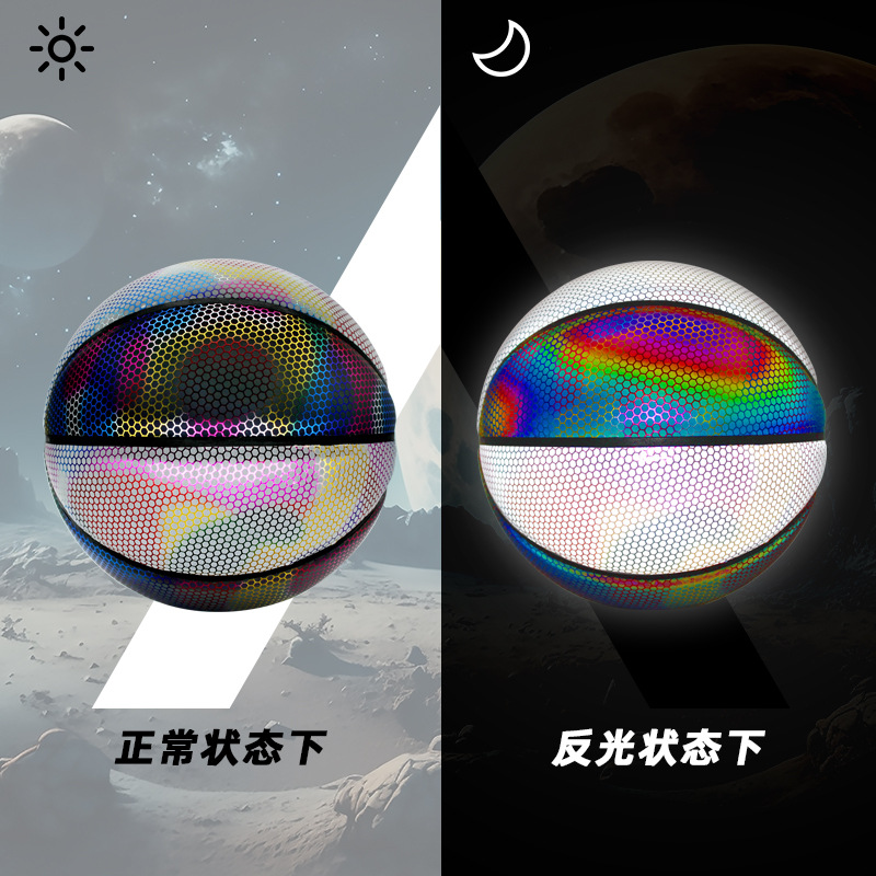 Baloncesto luminoso luminoso genuino, resistente al desgaste, antideslizante, alto elástico, bola de juego estándar No. 7, soporte OEM OEM