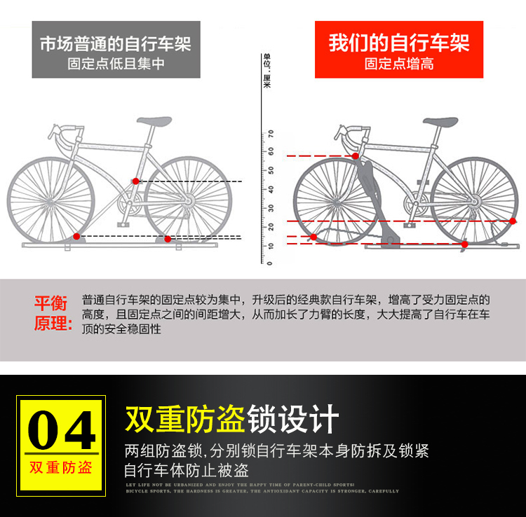 Car Roof Bike Rack, Car Suv Universal Car Bike Rack, Luggage Crossbar, Mountain Road Bike Rack