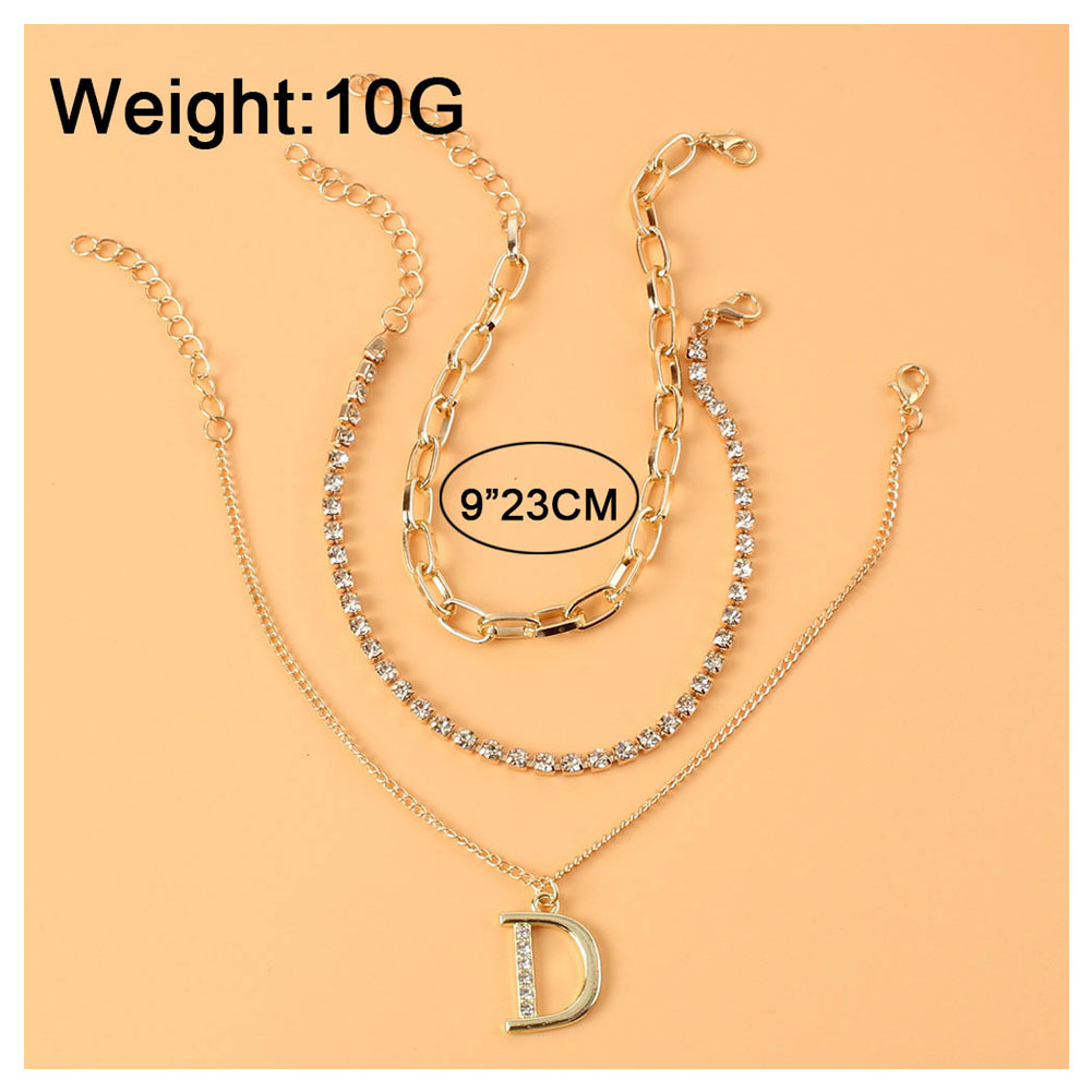 Fashion Letter D Multi-layer Sexy Alloy Anklet Wholesale display picture 1