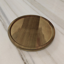 日式相思木托盘圆形西餐盘家用木制托盘茶水杯点心盘餐桌隔热垫