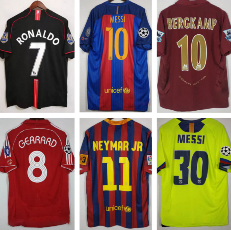 Vintage Jersey Retro Football Messi Neymar Ronaldo Factory Direct Sales Support Printing Numbers