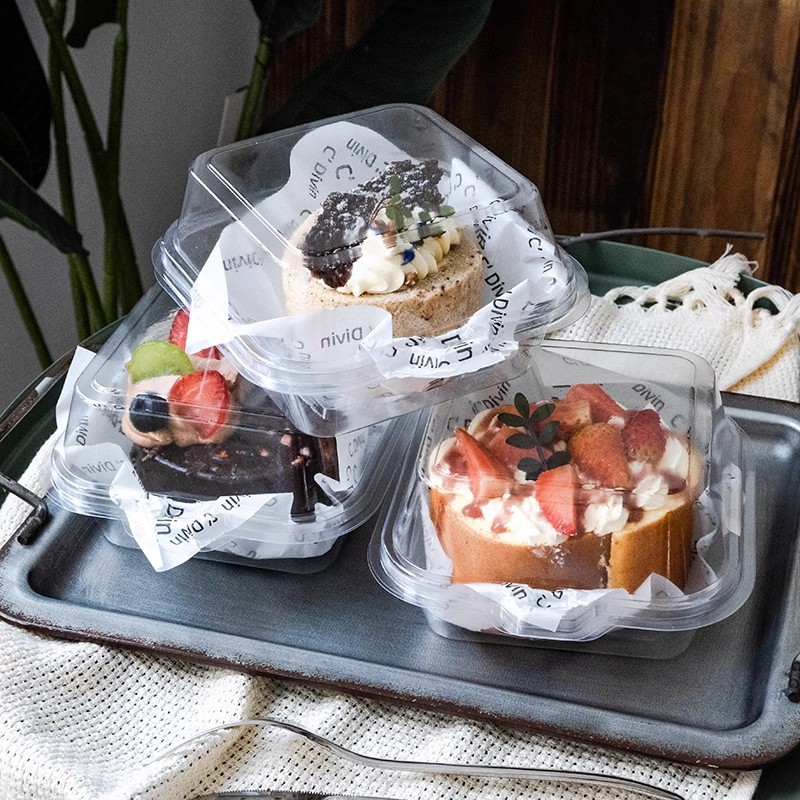 Caja anti niebla desechable transparente embalaje de sándwich caja de pastel de hamburguesas caja de embalaje unida