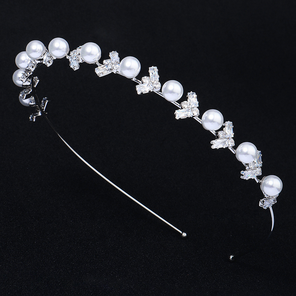 Simple Zircon Pearl Headband Wholesale display picture 3