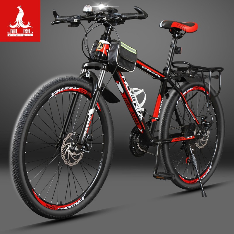 Shanghai Phoenix Brand Bicycle Mountain Bike Men's and Women's Variable Speed Shock-Absorbing Disc Brake Off-Road Adult Off-Road Road Scooter