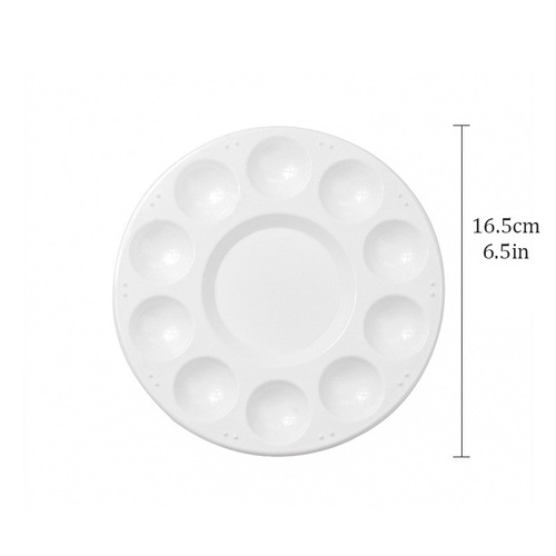 Cross-border palette, round 10-hole diameter, white, plastic, paint palette, graffiti art tools