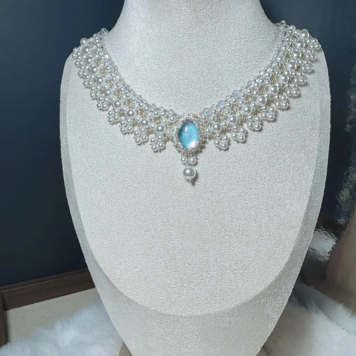 Pendentif perle française pour femme, élégante chaîne ras du cou tressée multi-rangs, vente en gros_voghion.com