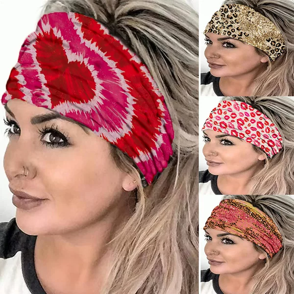 New 2026 Women's Fashion Headscarf Elastic Printed Headband for Fitness, Running, and Washing