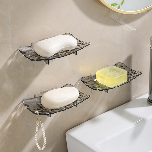 Soap Dish Countertop Luxury Hole-Free Drainage Shelf Home Bathroom Toilet Washing Sink Soap Rack Dry