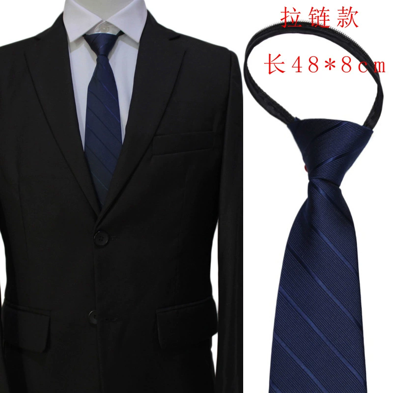 Classic suit jacket with zipper, blue black tie