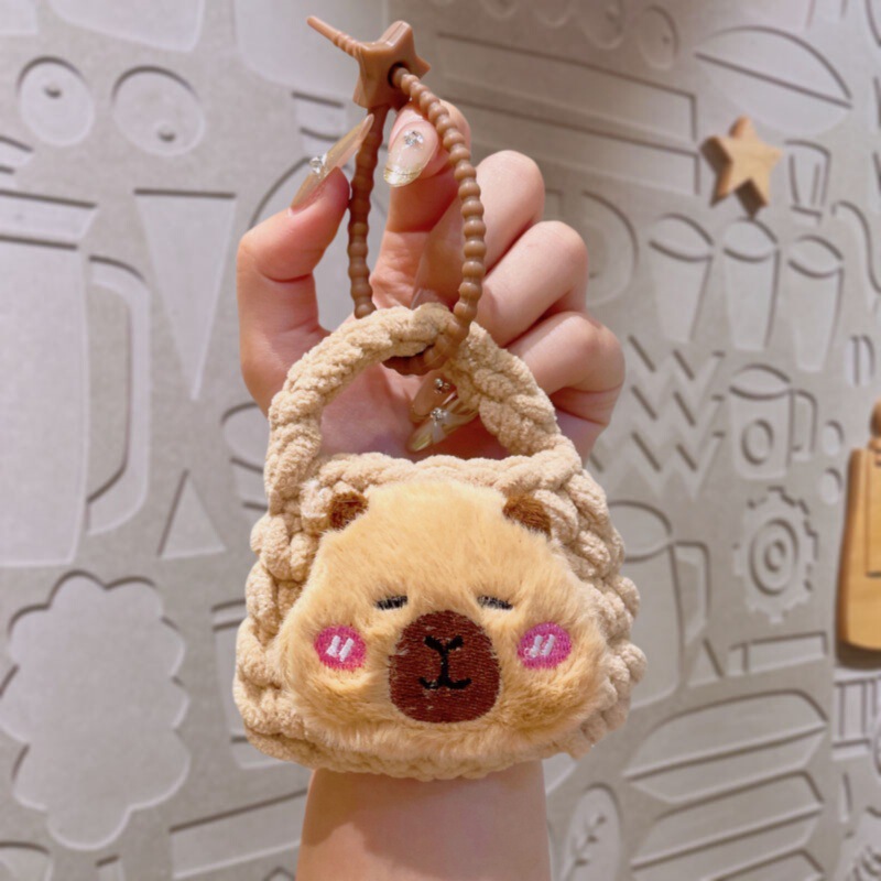 漫画ぬいぐるみ手編み小銭入れ収納袋カピバラキーホルダー子供のかわいいランドセルペンダント|undefined