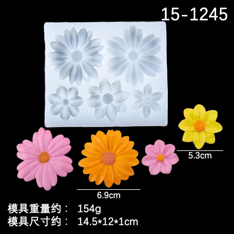 Margarita girasol molde de silicona hornear pastel postre decoración fondant chocolate haciendo Accesorios