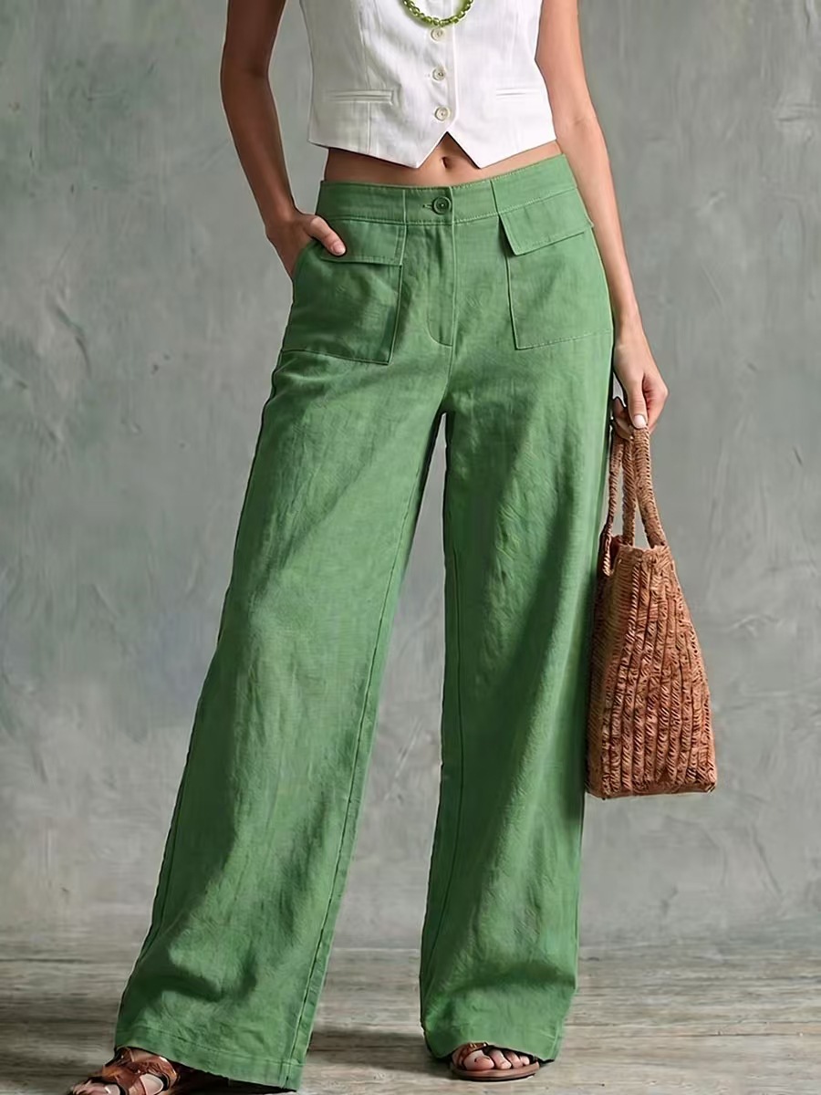 comfortable solid color fashionable trousers