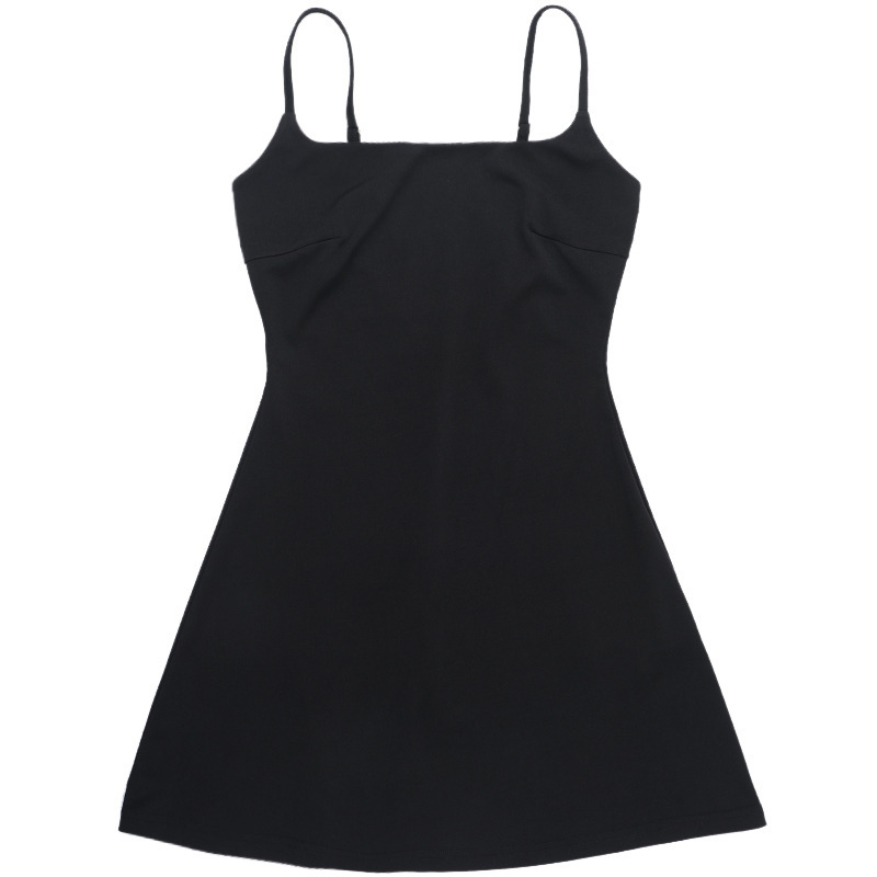 Summer Suspender Sexy Square Neck Lace Trim Slim Fit Slit Sexy Dress