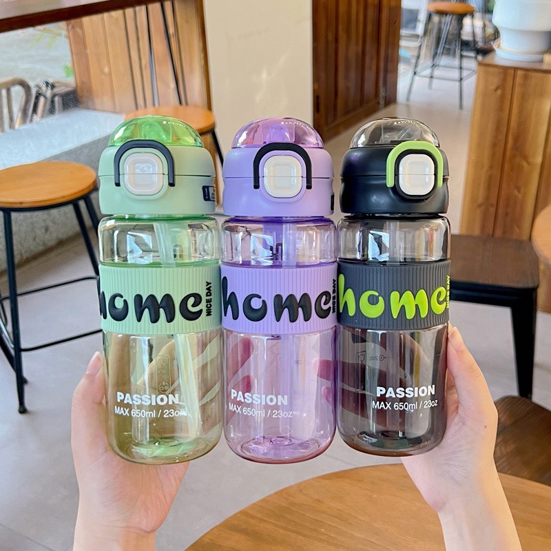 Taza de mano de plástico a prueba de escaldaduras Xinbeidi tapa de rebote pajita taza doble para beber deportes al aire libre para estudiantes taza portátil de verano