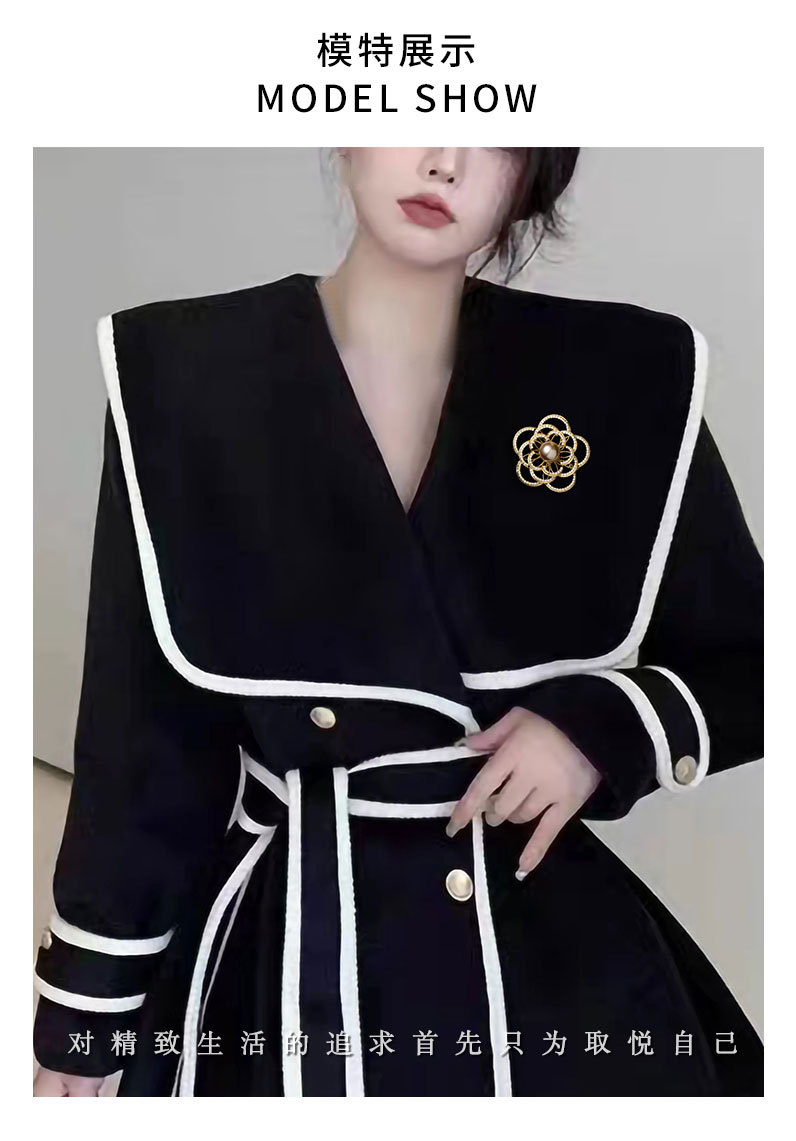 时尚优雅镂空花朵胸针小众轻奢风高级感花卉别针新品