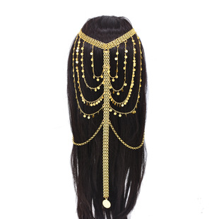 Western Region Dancer's Extraught Headwear Antique Tassel Desert Princess Hair Accessories Dunhuang Flying Travel Golden Phoenix Crown