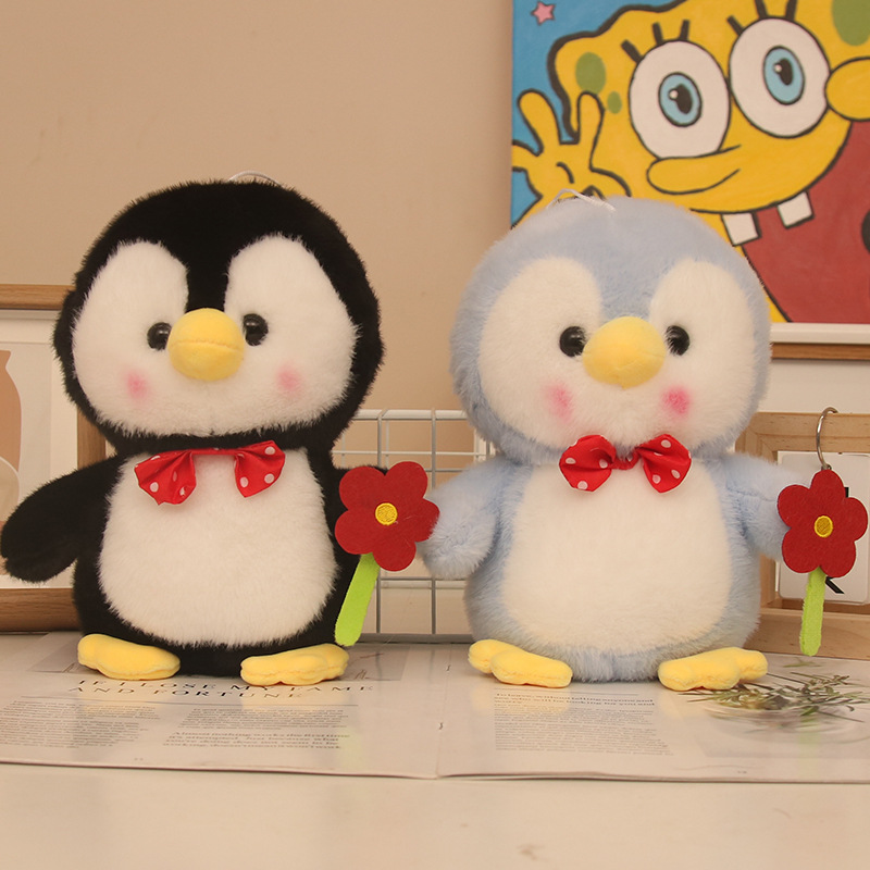 Nueva muñeca de pingüino de flores de visón europeo lindo de 8 pulgadas linda muñeca de captura de mascotas regalo de cumpleaños para niños