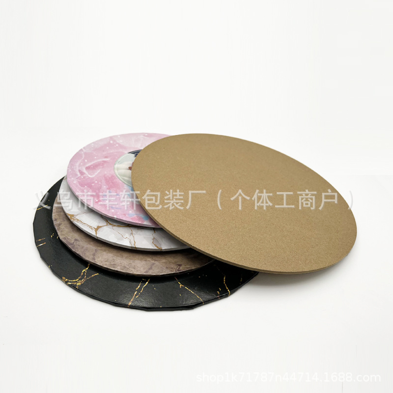 Fábrica directa de platino oro negro densidad placa de pastel base base de pastel de borde almohadilla de madera dura almohadilla de pastel