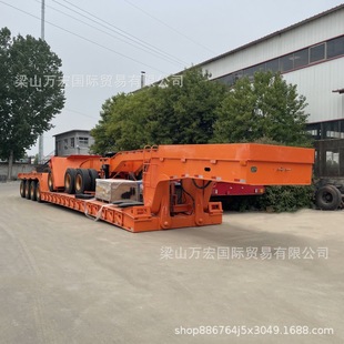 Source Factory Supplies Low Flatbed Semi-Trailer, Ultra-Low Air Cushion Board, Hook Machine Board Transporter, Tractor Truck