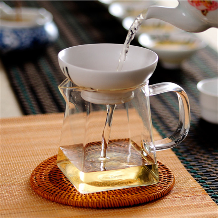 Vidrio borosilicato cuadrado justo taza hogar transparente vidrio té mariscos té fabricante grande Kung Fu juego de té taza masculina