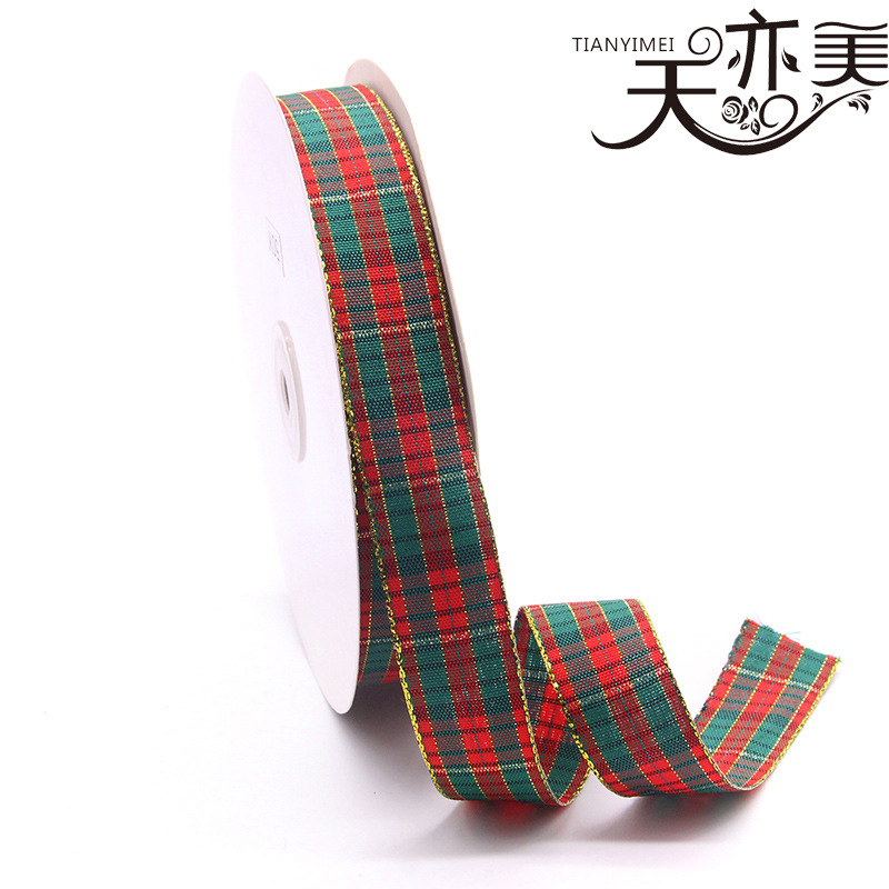 1.0 1.5 2.5 4.0cm Cinta a rayas de Phnom Penh Decoración navideña Cinta a cuadros roja y verde Cinta de Phnom Penh