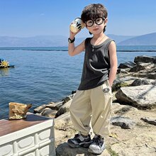 男童夏装裤子2026新款儿童夏季薄款防蚊裤男孩休闲网眼透气长裤潮