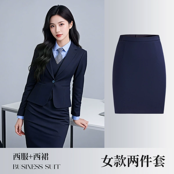 Blue long-sleeve, classic suit jacket