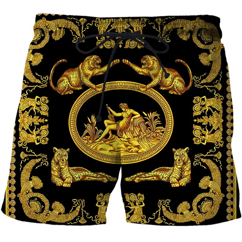 2025 Men's 3D Printed Beach Shorts Men's Hawaiian Casual Surfing Swimsuit Surfing Ice Sports